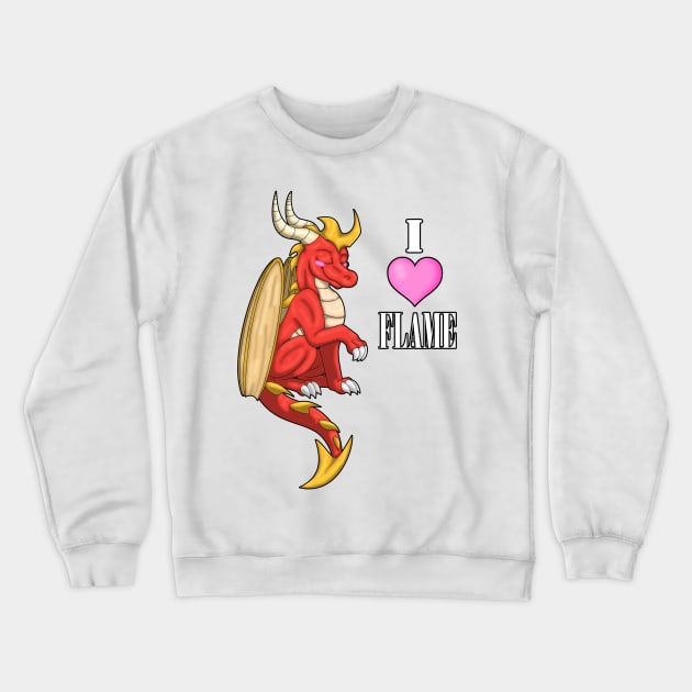 I Love Flame Crewneck Sweatshirt by spyroid101